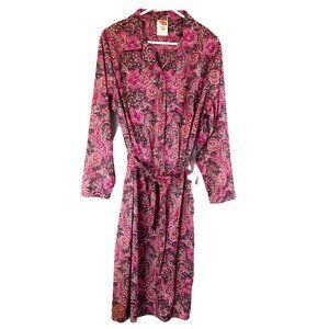 Battons n Bows Vintage 60's Dress Made in USA Size L Button Purple Lightweight